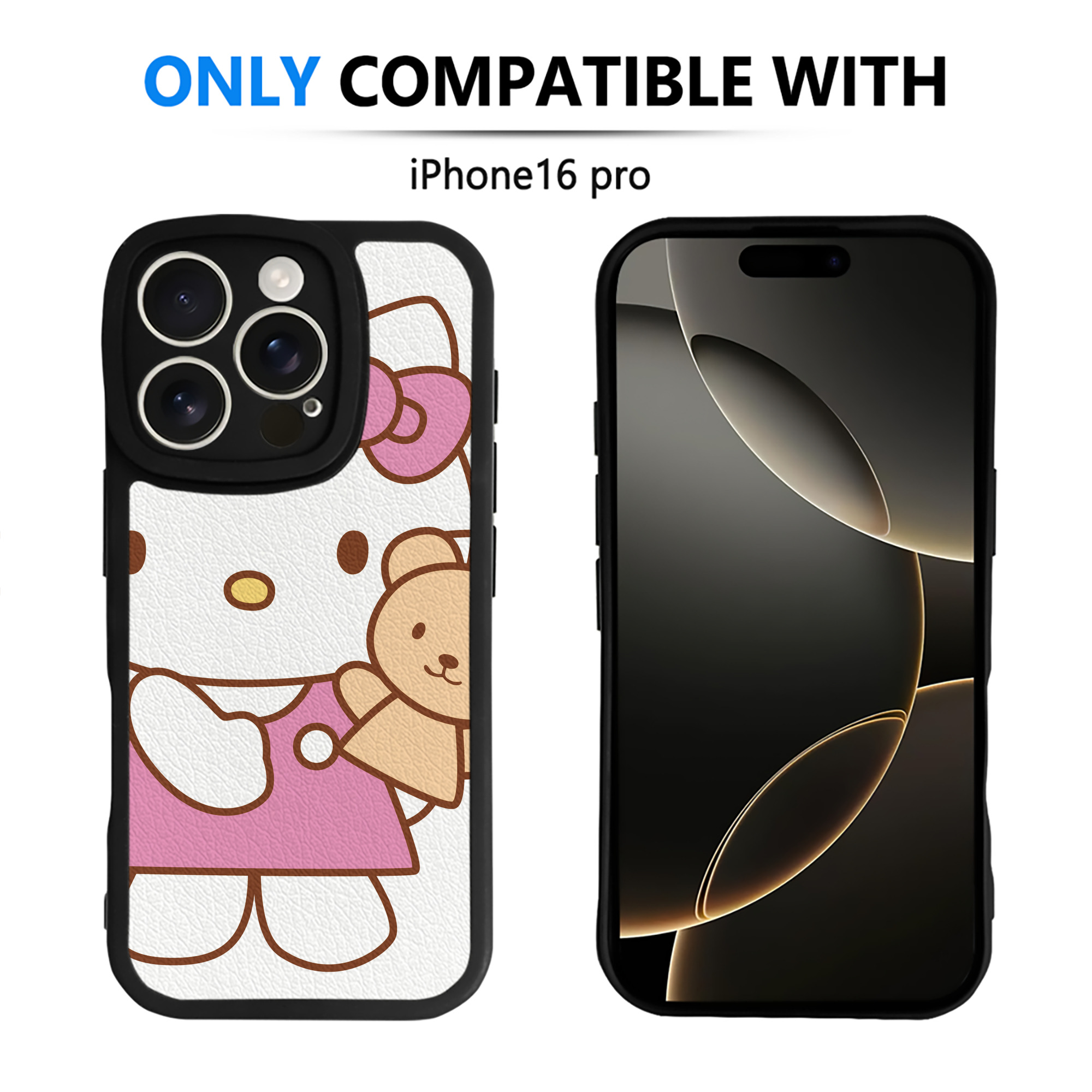 （画像用） Hello Kitty ハローキティ 【iPhone 16シリーズ対応】シリコンスマホケース（レザー調） 材質：シリコン